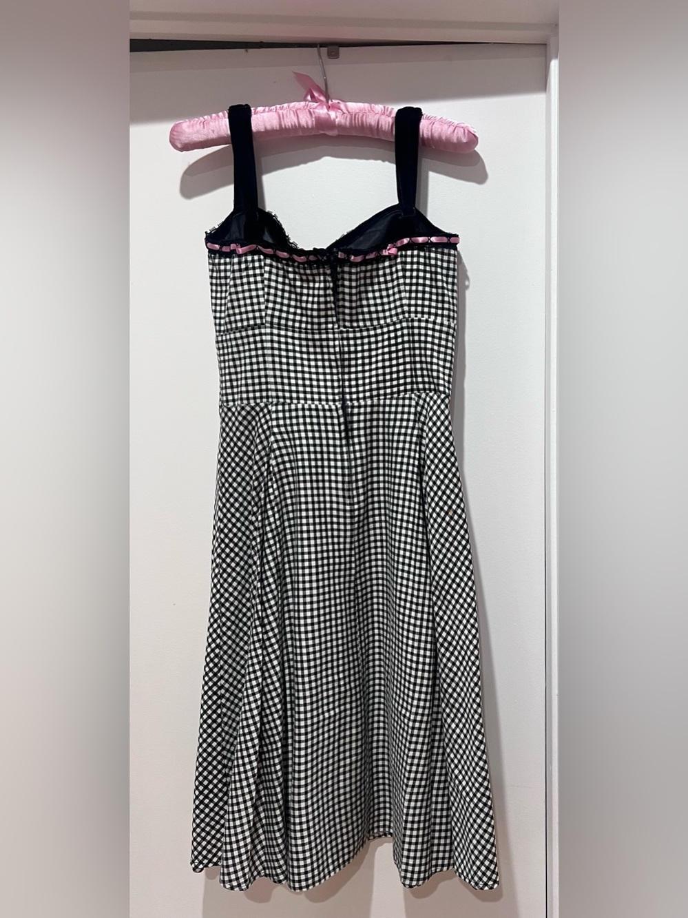 RARE Deadly Dames by Micheline Pitt / Pinup Couture Gingham Courtesan Swing MED - Picture 3 of 8